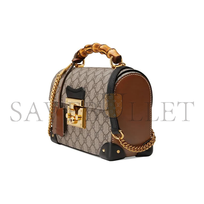 G*u*i padlock canvas with leather shoulder bag 603221 (24*17*10cm)
